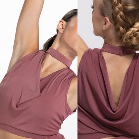 Weissman dance costume mauve Matte Jersey Cowl Crop Top MJ13035 Adult SA - Picture 1 of 9